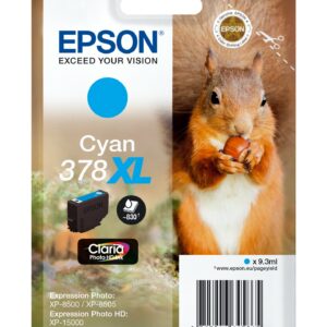 Epson Squirrel Singlepack Cyan 378XL Claria Photo HD Ink