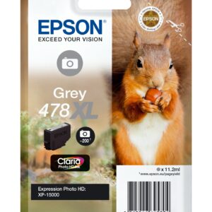 Epson Squirrel Singlepack Grey 478XL Claria Photo HD Ink