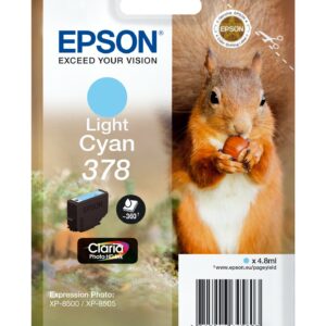 Epson Squirrel Singlepack Light Cyan 378 Claria Photo HD Ink