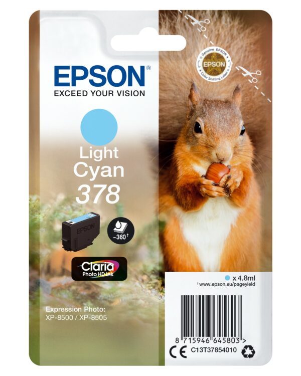 ORIGINALE Epson Cartuccia d'inchiostro ciano (chiaro) C13T37854010 378 360 pagine 4,8ml