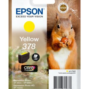 Epson Squirrel Singlepack Yellow 378 Claria Photo HD Ink