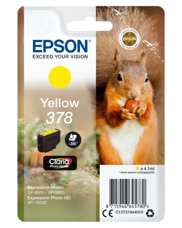 ORIGINALE Epson Cartuccia d'inchiostro giallo C13T37844010 378 360 pagine 4,1ml