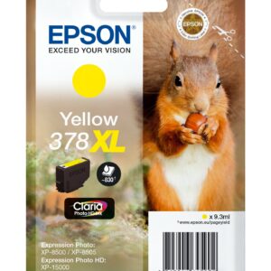 Epson Squirrel Singlepack Yellow 378XL Claria Photo HD Ink