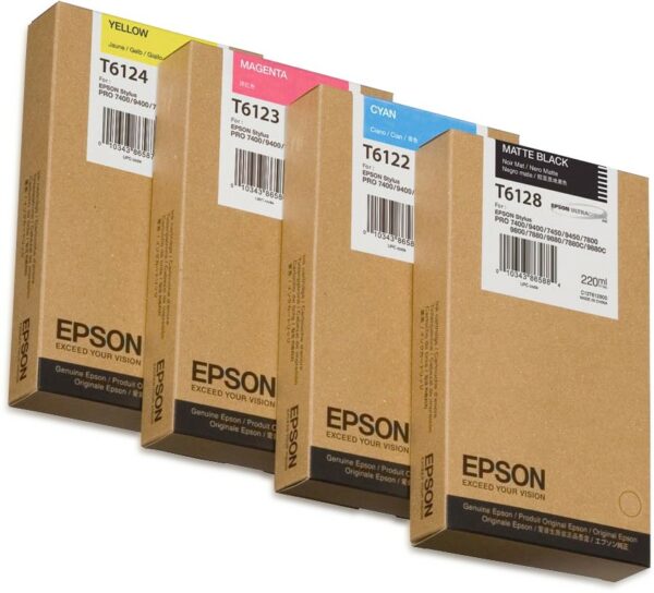 ORIGINALE Epson Cartuccia d'inchiostro giallo C13T612400 T6124 220ml