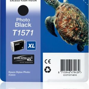 ORIGINALE Epson Cartuccia d'inchiostro Nero (Foto) C13T15714010 T1571 XL 25,9ml