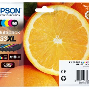 ORIGINALE Epson Multipack nero / ciano / magenta / giallo / Nero (Foto) C13T33574011 33 XL 5 Cartucce d'inchiostro: T3351 + T3361 + T3362 + T3363 + T3364