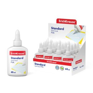 Erichkrause Colla Bianca Pva Standard - Applicatore Autopulente - Regolatore di Intensità - Non Tossico - Resistente al Freddo - Colore Bianco