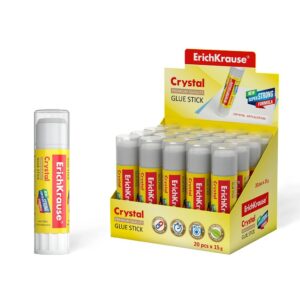 Erichkrause Crystal - Colla stick super resistente e trasparente - Base PVP - Consumo economico - Adesione rapida e affidabile - Colore trasparente