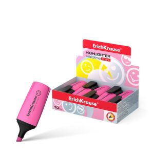 Erichkrause Visioline Mini - Formato mini fluorescente - Emoticon divertenti - Colore rosa