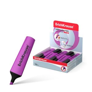 Erichkrause Visioline V-12 - Pennarello per testo con punta a scalpello - Inchiostro fluorescente a base d'acqua - Colore viola