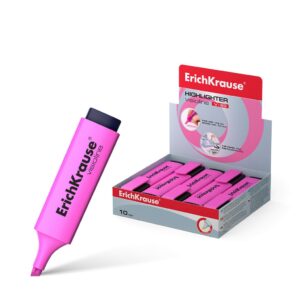 Erichkrause Visioline V-20 - Pennarello di testo con punta a scalpello - Inchiostro fluorescente a base d'acqua - Colore rosa