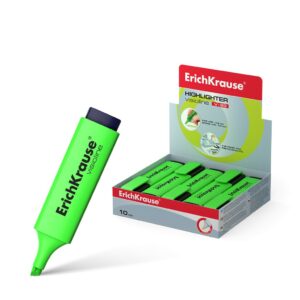 Erichkrause Visioline V-20 - Pennarello di testo con punta a scalpello - Inchiostro fluorescente a base d'acqua - Colore verde