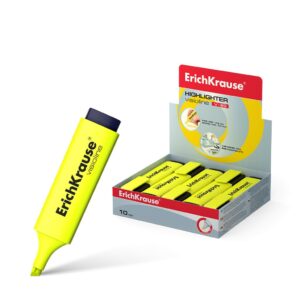 Erichkrause Visioline V-20 - Pennarello per testo - Punta a scalpello - Inchiostro fluorescente a base d'acqua - Colore giallo