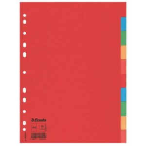 Esselte Multicoloured Card Dividers divisore Multicolore 1 pz