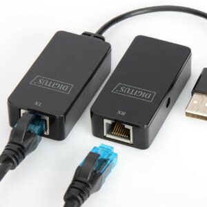 Estensore Di Linea Usb 2.0 Fino A 50 Mt. Tramite Cavo Rete Cat 5E Con Alimentatore