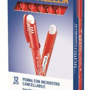 FILA Penna Cancellabile Tratto Cancellik Rosso - Diametro Punta 0,4Mm - Confezione Da 12 Pezzi