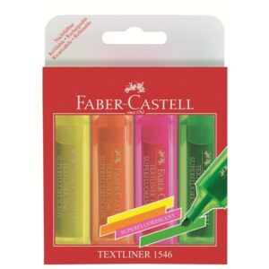 Faber-Castell TEXTLINER 1546 evidenziatore 4 pz Punta smussata Arancione, Rosa, Verde, Giallo