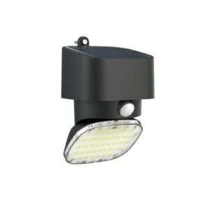 Faretto Solare Elbat 2000LM - Luce Fredda 6000K - Regolazione Verticale e Orizzontale - Pannello Solare 1W - IP65 - Colore Nero