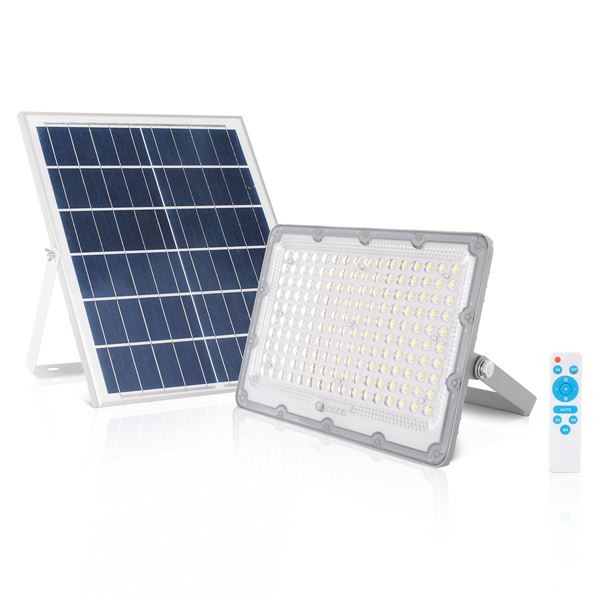 Faretto Solare Led Elbat 100W - 2700LM - Luce Fredda 6500K - Autonomia fino a 2 Giorni - Telecomando - IP67