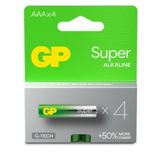 GP Battery Batteria Super Alcalina 1,5V Mini Stilo AAA / 24A-2U4 / LR03 (Confezione 4 Pezzi)