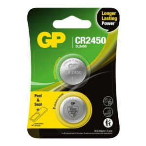 GP Battery Batteria al Litio a Bottone 3V CR2450 (Blister 2 Pezzi)