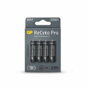 GP ReCyko Pro Confezione da 4 batterie ricaricabili 2100mAh AA 1.2V - Pre-caricate - Ciclo di vita: fino a 1.500 volte