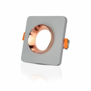 GU10 Fitting Gypsum Metal Grey Recessed Light Matt Rose Gold Square