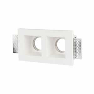 GU10 Fitting Square Gypsum White 2 Holder