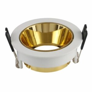 GU10 Fitting White+Gold Round VT-872