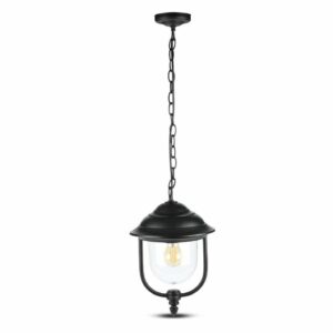 Garden Lamp with Clear Pc Cover Black