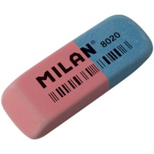 Gomma smussata Milan 8020 - Doppio uso - Flessibile - Pangrattato - Gomma - Colore rosa/blu