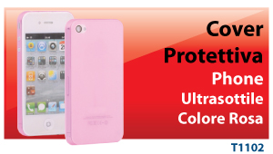 HANTOL COVER PROTETTIVA ULTRA SOTTILE 3 mm PER IPHONE 4/4S COLORE ROSA TRASPARENTE/OPACO T1102