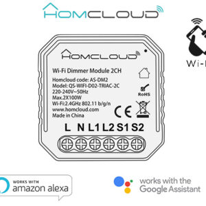 HOMCLOUD MODULO DIMMER INTELLIGENTE WI-FI DA INCASSO 2 CANALI AS-DM2