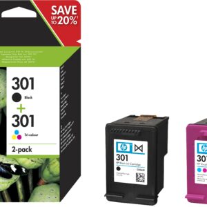 ORIGINALE HP Multipack nero / differenti colori N9J72AE 301 2x inchiostro HP 301: 1x CH561EE + 1x CH562EE