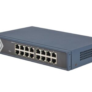 Hikvision Switch 16 Port Gigabit Unmanaged Switch 16  Gigabit Rj45 Ports, 19-Inch Rack-Mountable Ste