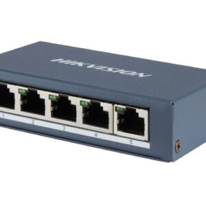 Hikvision Switch 5 Port Gigabit Unmanaged Switch 5  Gigabit Rj45 Ports, Desktop Steel Case Unmanaged