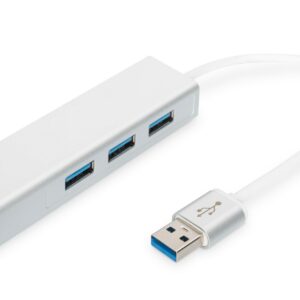 Hub A 3 Porte Usb 3.0 E Adattatore Lan Gigabit Digitus