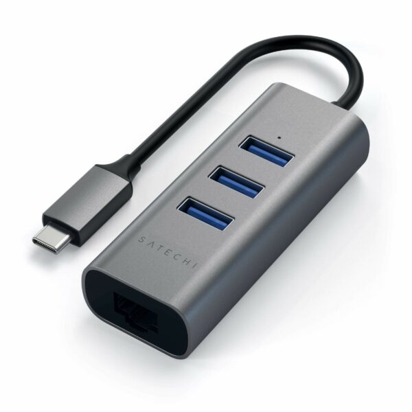 Hub Dock Type C To Usb 3.0-Eth.Spac E Gray 3P Usb 3,0- 1 Ethernet