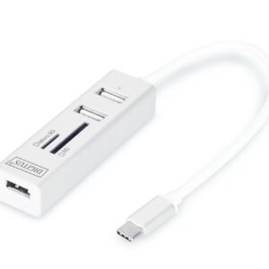 Hub Otg 3 Porte Tipo "C" Usb 2.0 Con Lettore Di Schede Digitus