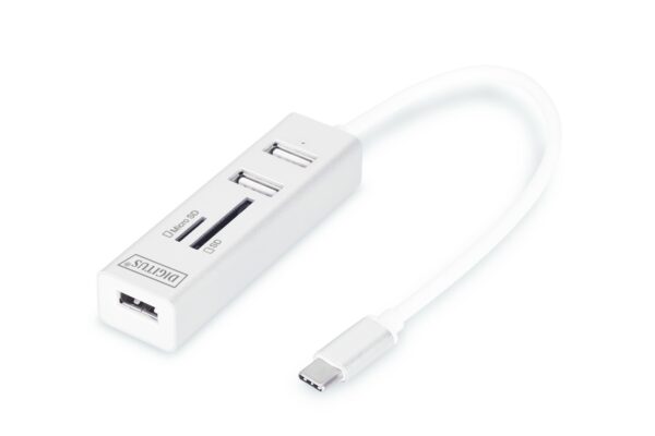 Hub Otg 3 Porte Tipo "C" Usb 2.0 Con Lettore Di Schede Digitus