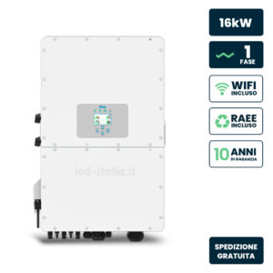 Inverter Fotovoltaico Deye Monofase Ibrido On-Grid/Off-Grid 16kW con Schermo LCD Touch a Colori e Smart Meter Integrato inclusi TA e WiFi Garanzia 10 Anni IP65