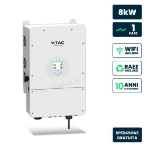 Inverter Fotovoltaico Deye Monofase Ibrido On-Grid/Off-Grid 8kW (NO CEI 0-21) con Schermo LCD Touch a Colori, Inclusi TA e WiFi Garanzia 10 Anni IP65