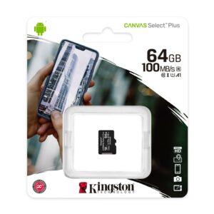 KINGSTON MICRO SD 64 GB CL10 CANVAS SELECT PLUS SDCS2/64GBSP NO SDCARD ADAPTER