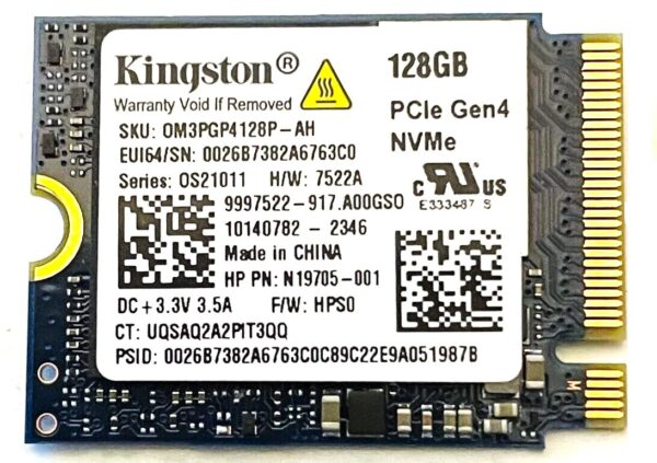 KINGSTON SOLID STATE DRIVE SSD 128 GB M.2 NVME OM3PGP4128P-AH OEM BULK