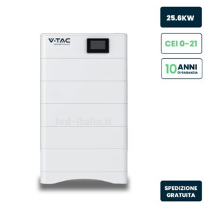 Kit 5 Moduli di Accumulo Impilabili Alta Tensione 25kWh LiFePO4 BMS Integrato, Inclusa Base e Box di Controllo, 100Ah, 252.6V, IP65, CEI 0-21 Garanzia 10 Anni