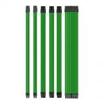 Kit Cavi Sleeved Verde In Nylon Per Alimentatori Pc Con Piedini