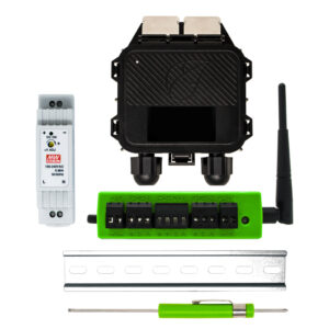 Kit di Controllo per Ottimizzatori Tigo con Datalogger Cloud Connect Advanced (CCA con Ethernet, WiFi, RS485) e Antenna per Trasmissione Dati con alimentazione a barra DIN