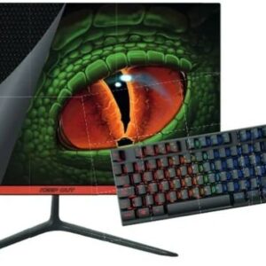 Kit monitor da gioco KeepOut LED 22 Full HD 1080p 75Hz, risposta 5ms + tastiera USB multimediale con illuminazione RGB + mouse USB 7200 dpi con illuminazione RGB