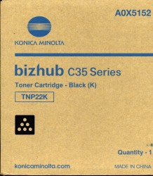 ORIGINALE Konica Minolta toner nero A0X5152 TNP22K 6000 pagine