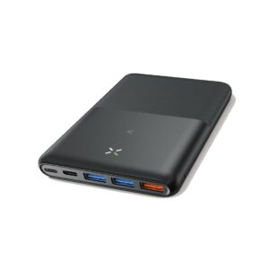 Ksix Batteria Esterna/Power Bank 20000mAh 22.5W - Ultrasottile - Tecnologia PD - Ricarica Simultanea - 3x USB-A, 1x USB-C